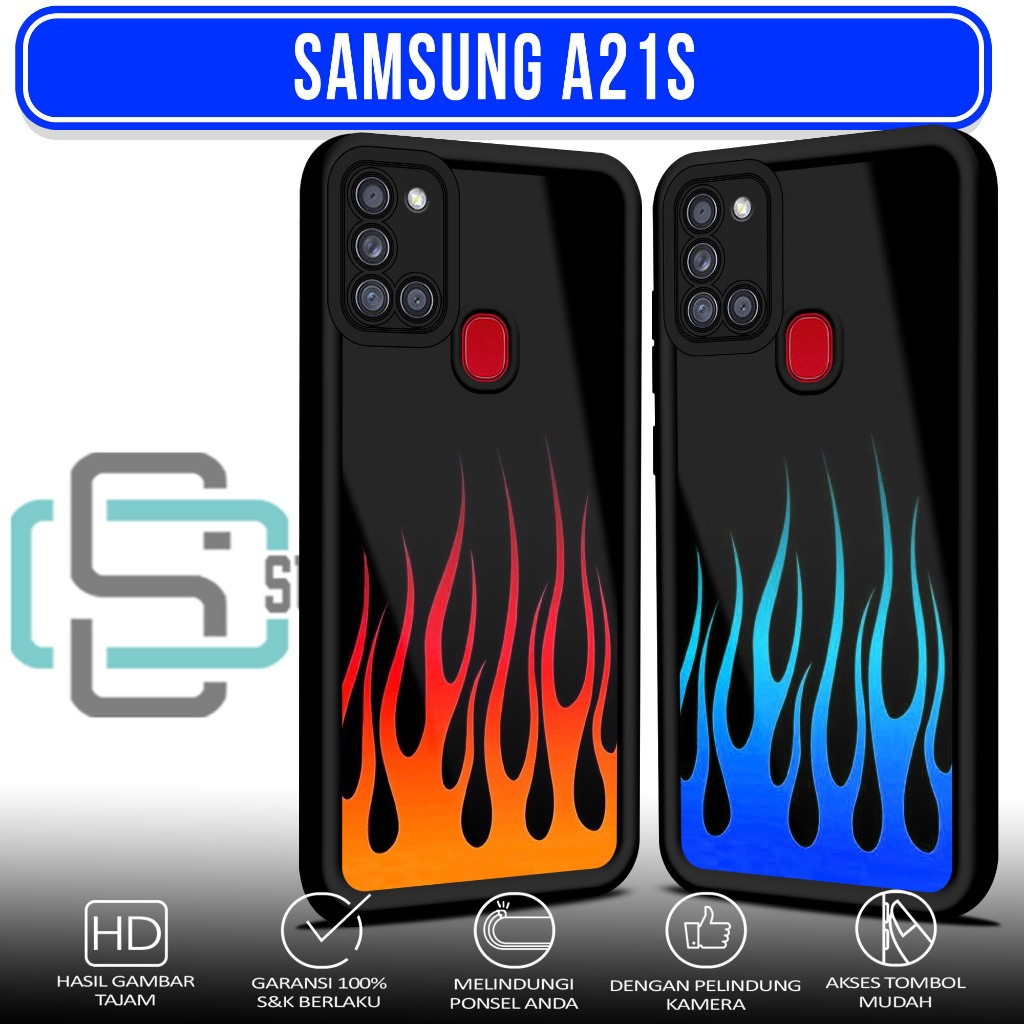 Case Hp For SAMSUNG A21S FR SoftCase Glossy casing Handphone Silikon Glass