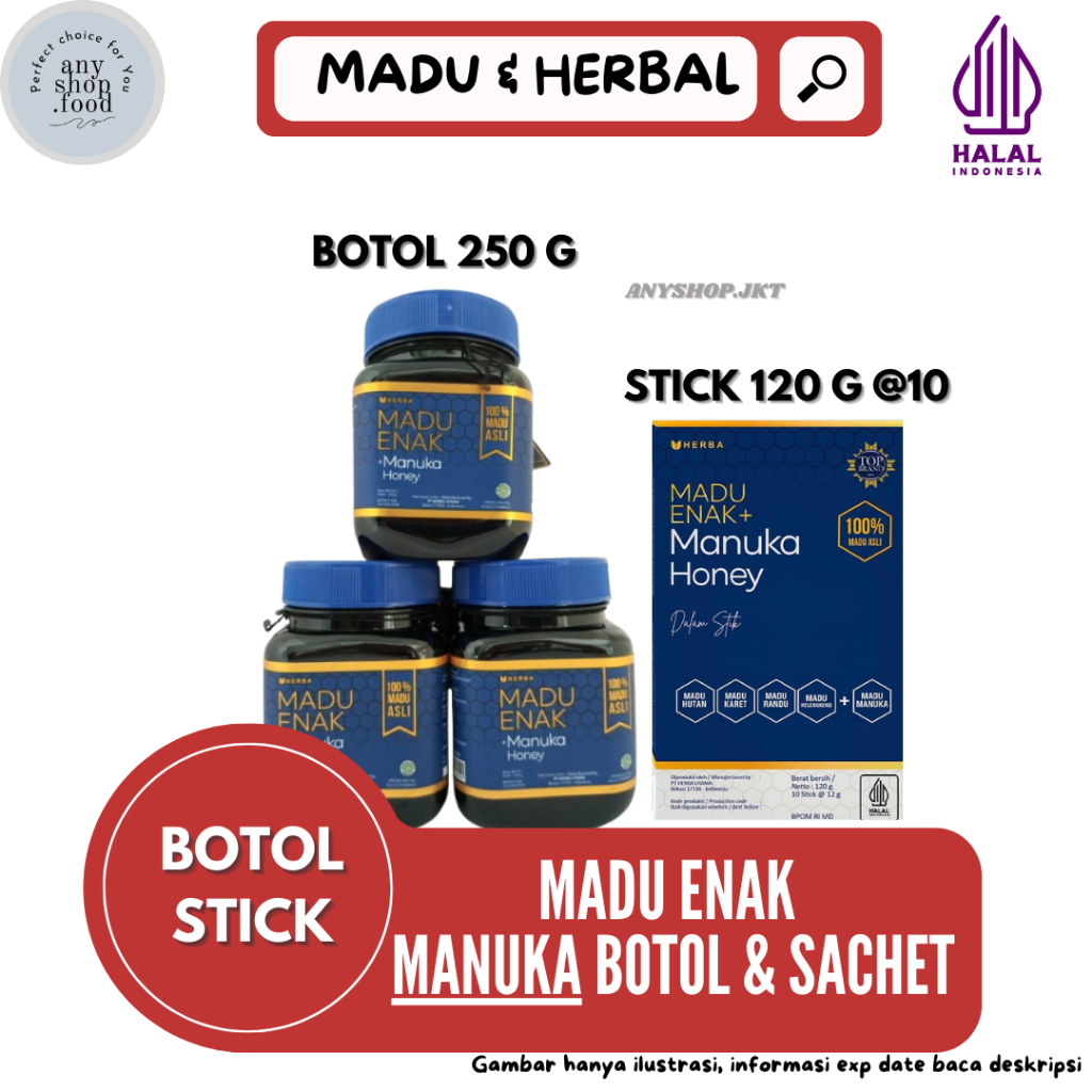 

MADU ENAK MANUKA PREMIUM KEMASAN BOTOL DAN STICK