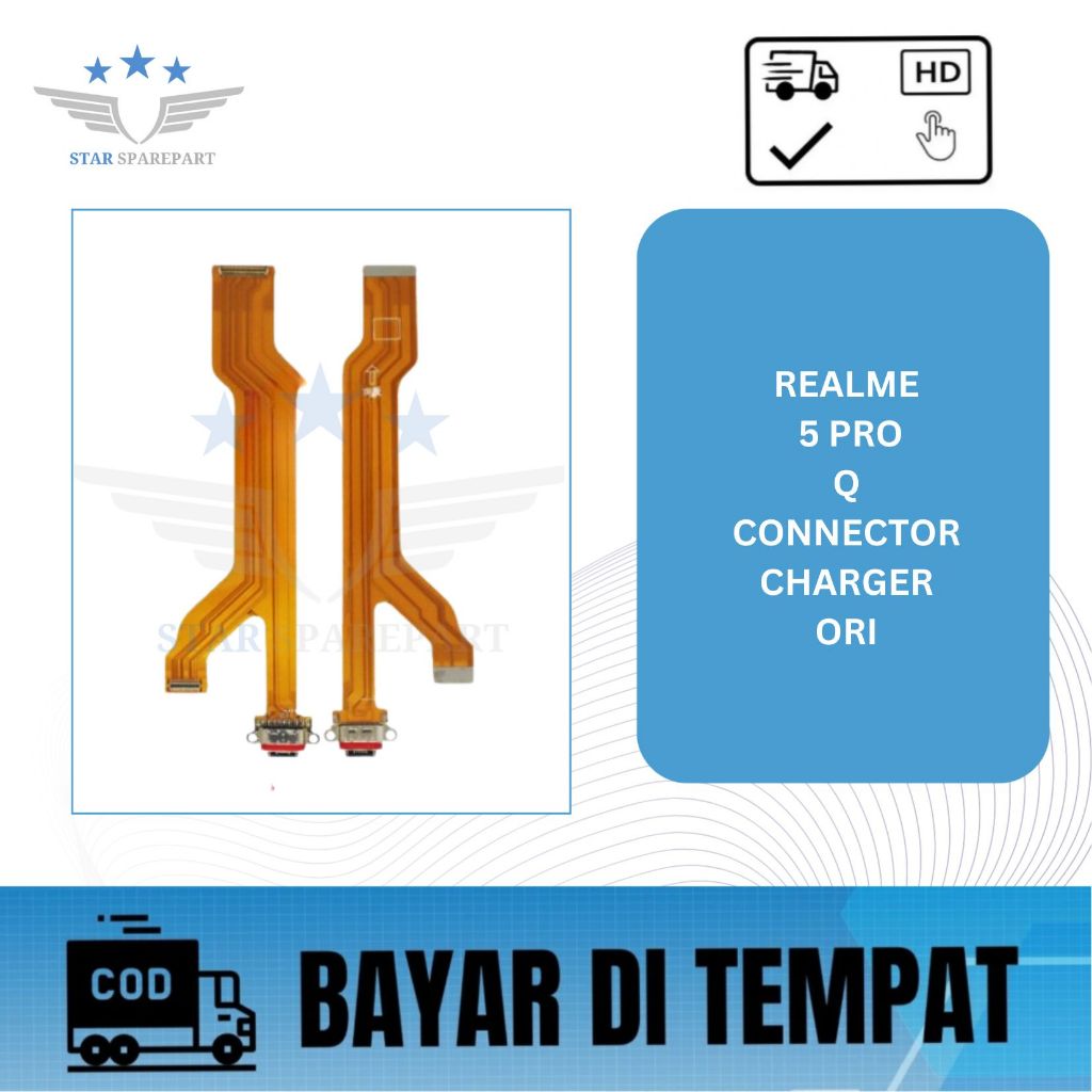 FLEXIBLE REALME 5 PRO / REALME Q CONNEKTOR CHARGER ORI