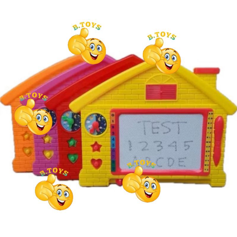 

mainan papan tulis magnet berbentuk rumah / sabak rumah