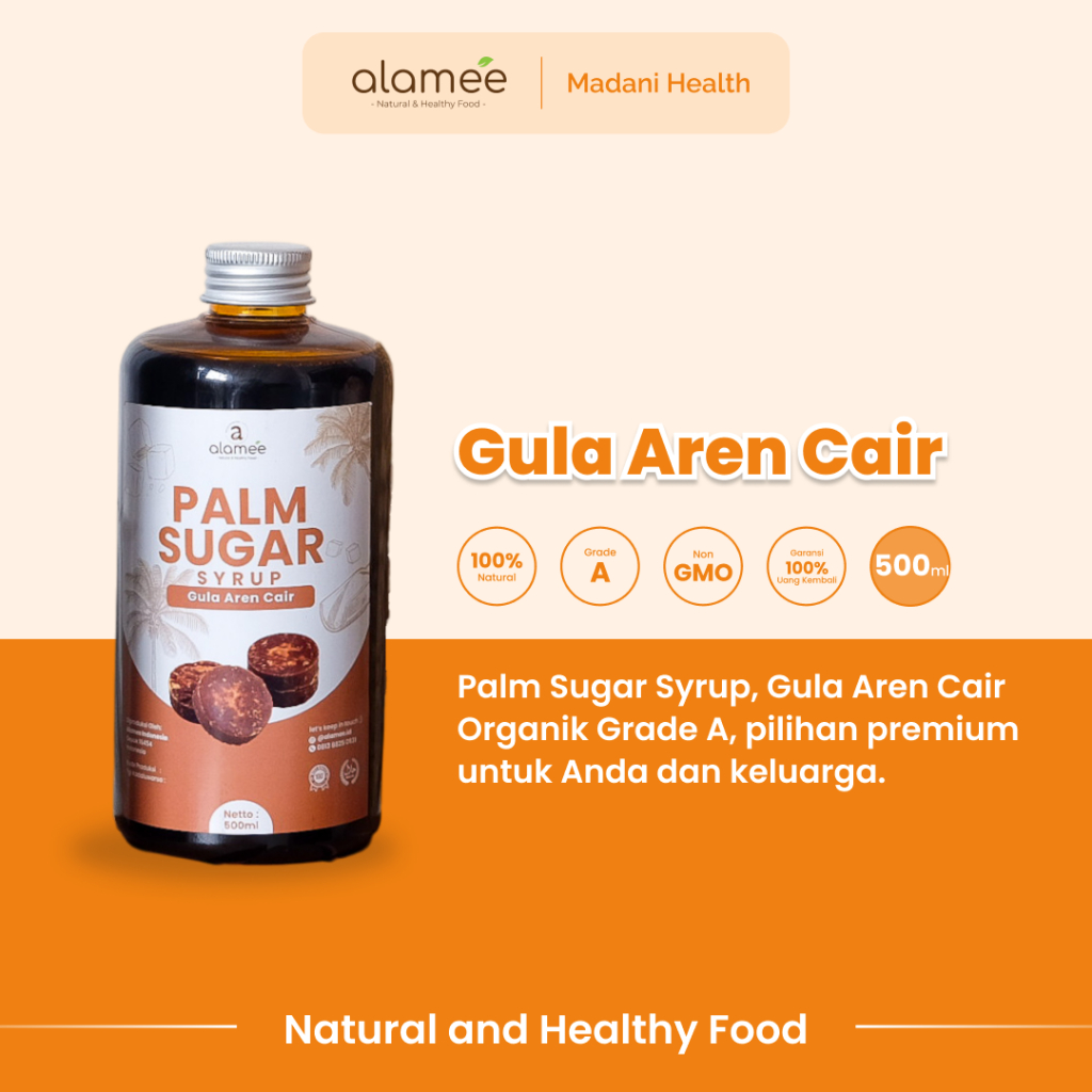 

ALAMEE Gula Aren Cair Syrup Palm Sugar Cair Organic Organik Pure Murni Barista Brown Sirup Natural