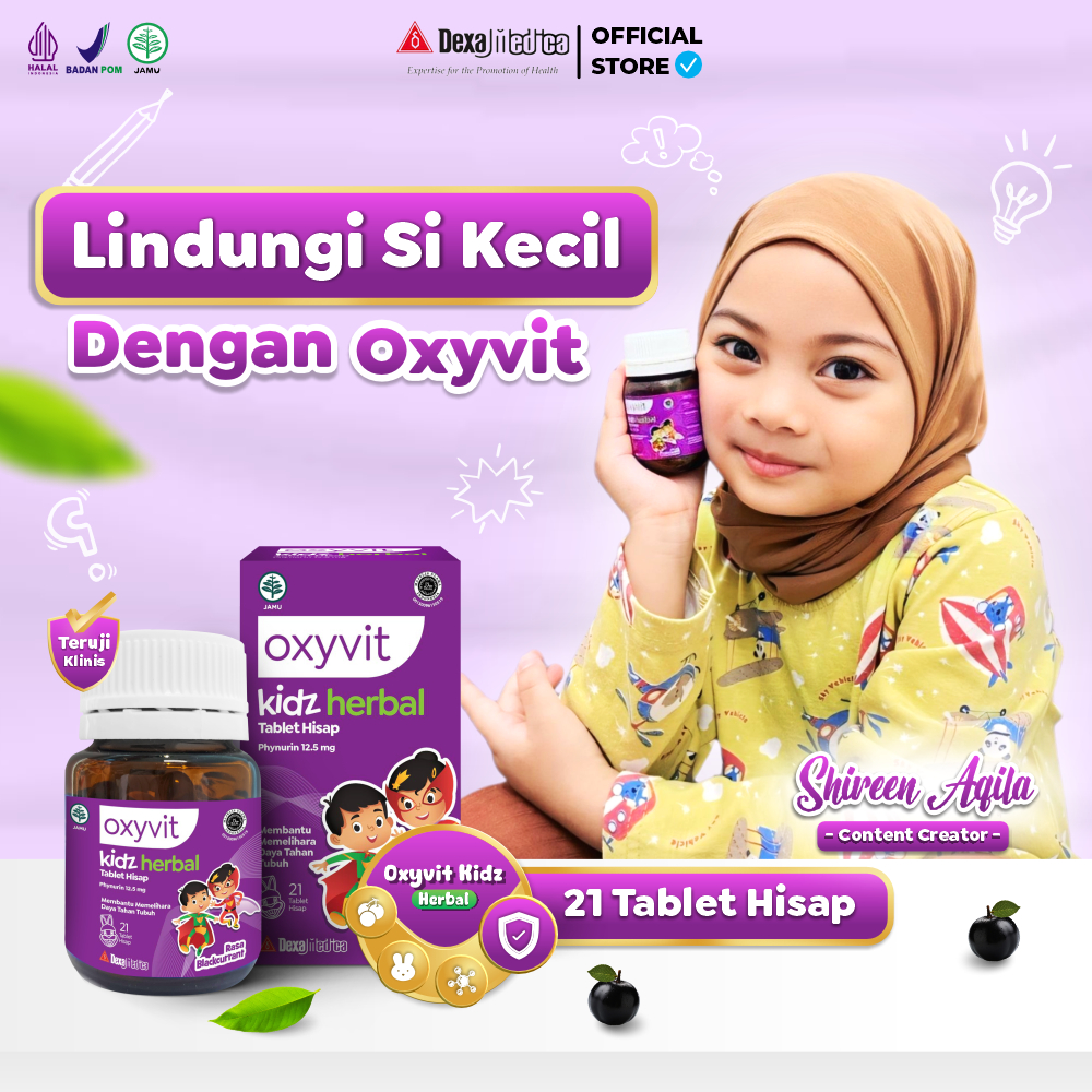 

1 Box Oxyvit Kidz Herbal Hisap - Vitamin Anak Bantu Menjaga Daya Tahan Tubuh - Rasa Blackcurrant