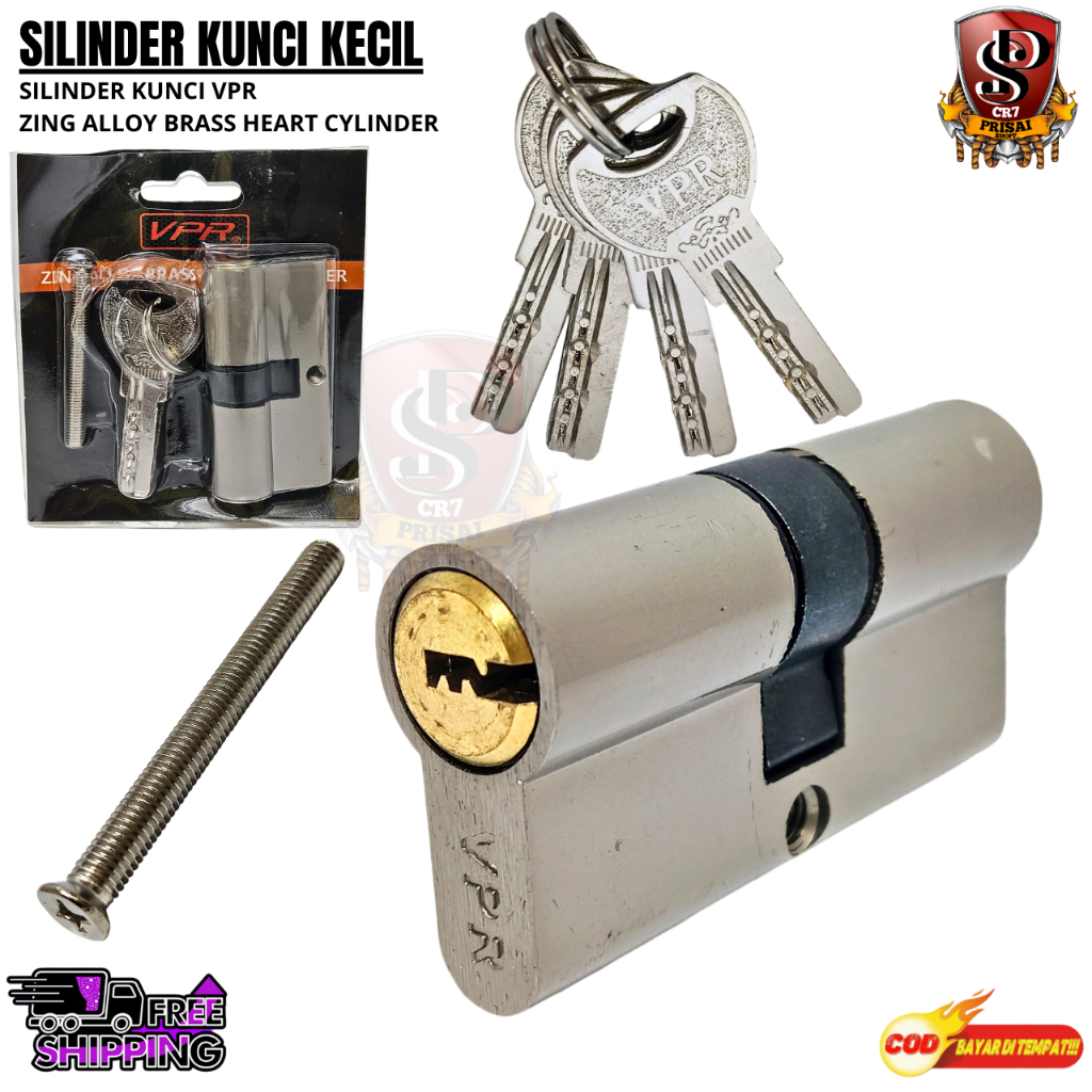 CYLINDER KUNCI PINTU UKURAN KECIL/ANAK KUNCI PINTU/JANTUNG KUNCI PINTU BAHAN KUNINGAN ASLI VPR KUNCI
