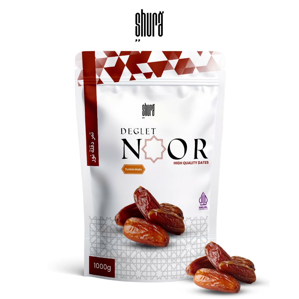 

Shura Kurma Tunisia 1 kg Deglet Noor Kemasan Pouch Premium Original High Quality