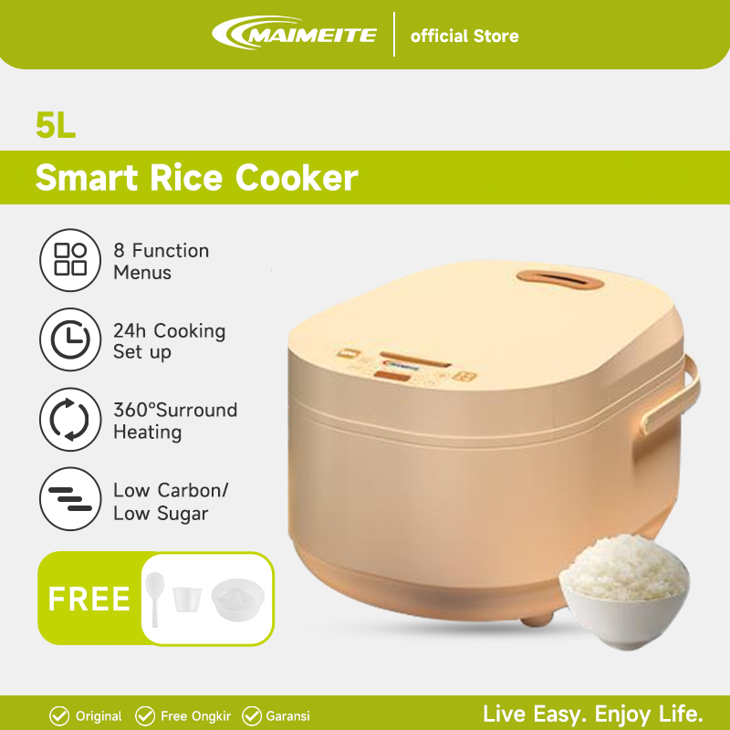 MAIMEITE 5L Magic Com Rice Cooker Multifungsi Low Carbo Penanak Nasi Magic Com Anti Gemuk