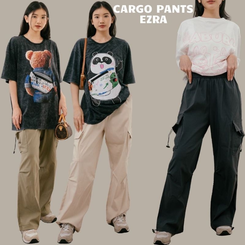 - BANGKOK MEDAN - READY CARGO PANTS EZRA / CELANA CARGO WANITA / CELANA JOGGER