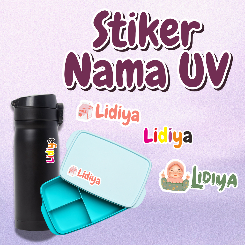 

STIKER BOTOL / STIKER NAMA WATERPROF / STIKER DTF UV / STIKER KOTAK BEKAL (TERMURAH ISI 48 PCS)