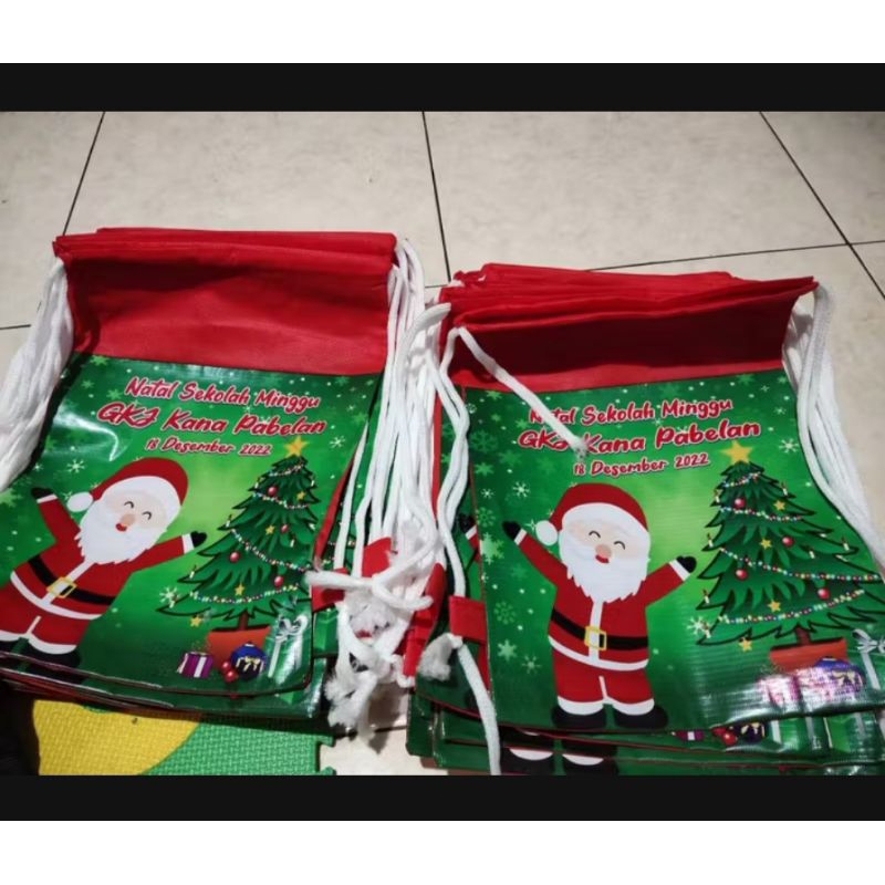 Tas Souvenir Ransel Serut Custom Free Desain foto