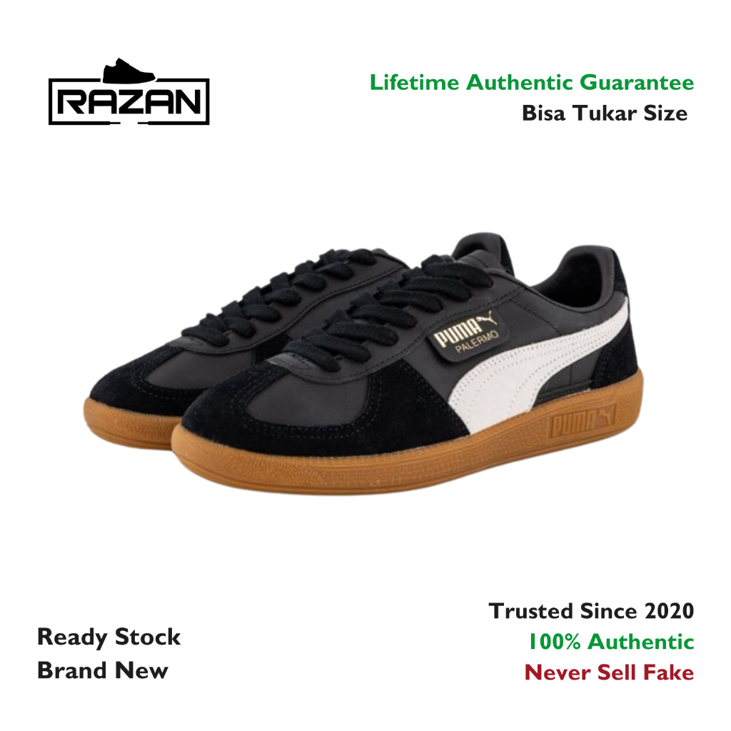 Puma Palermo Black Feather Grey Gum (W) 100% Authentic Original