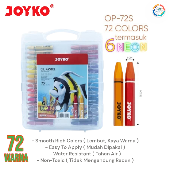 

Joyko Crayon Oil Pastel OP-72S Krayon Minyak 72 Warna PP Case