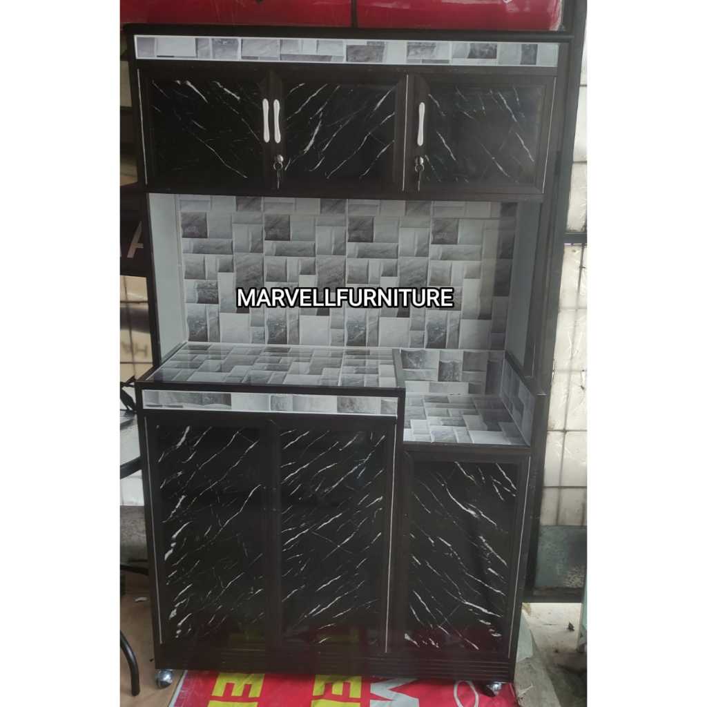 Rak Piring 3 Pintu aluminium ACP Brown