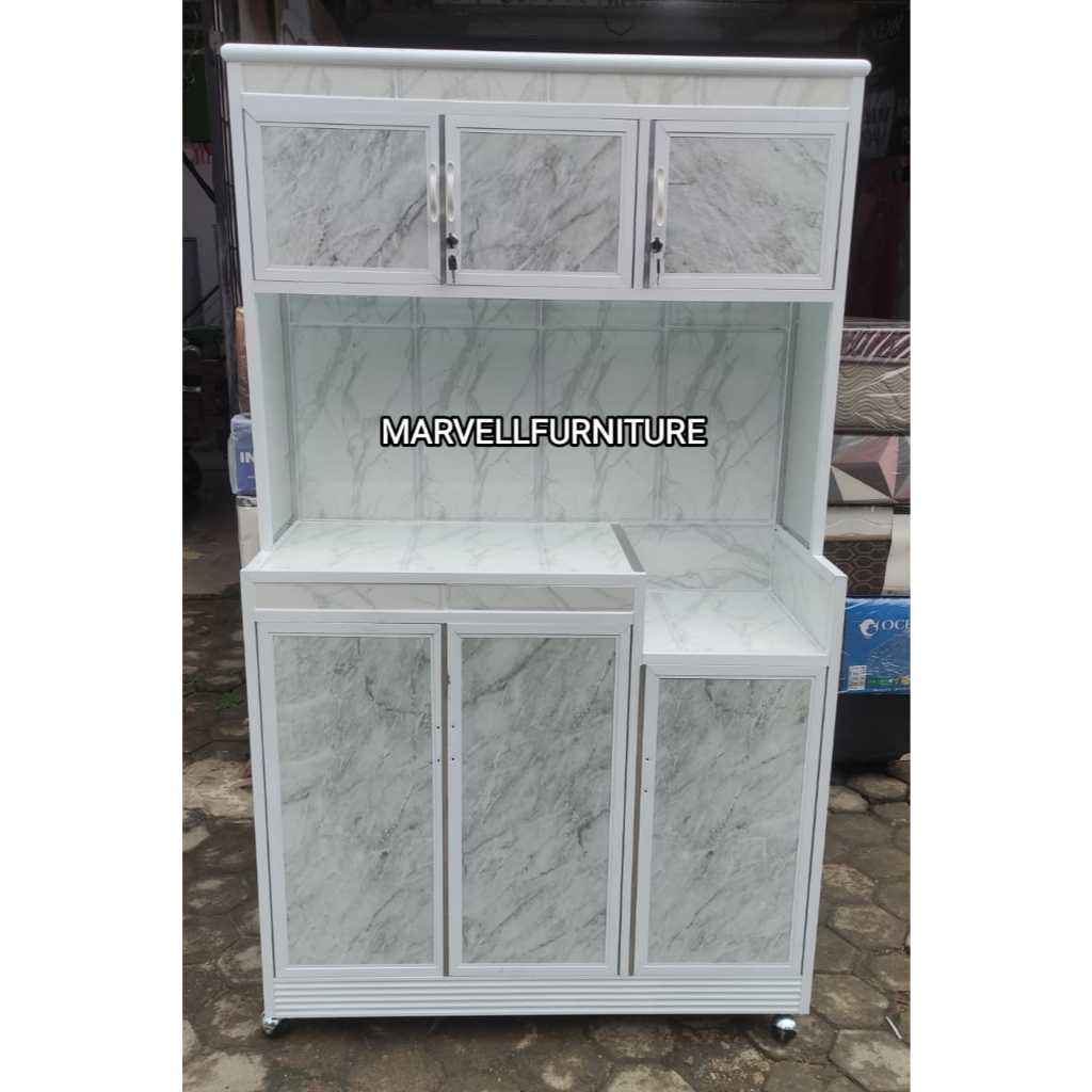 Rak Piring 3 Pintu Aluminium ACP White