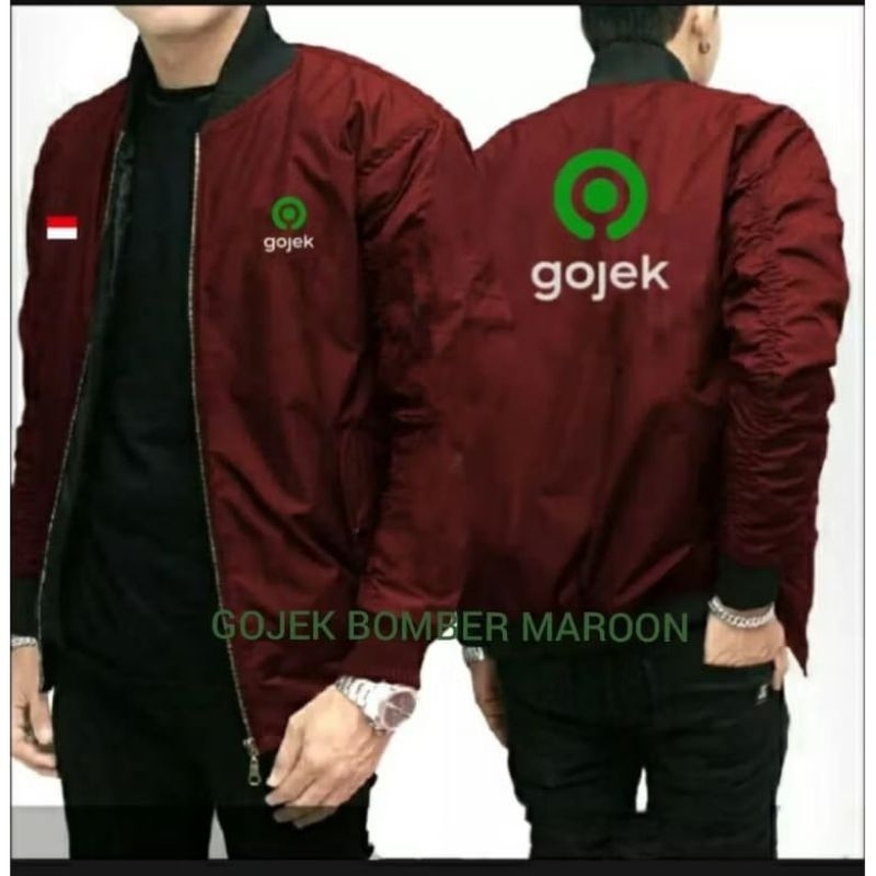 JAKET BOMBER GOJEK. HITAM.NAVY. MAROON.ARMY.S.M.L.XL.XXL