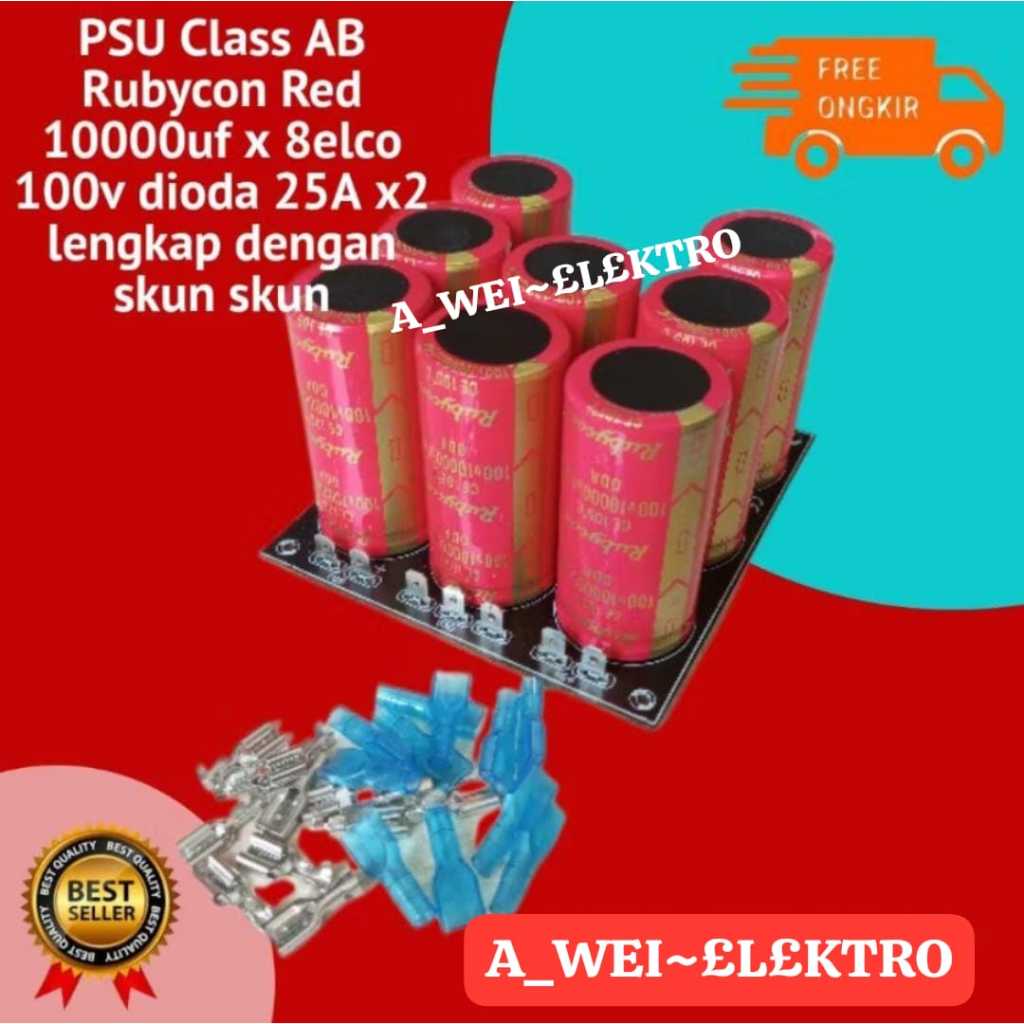 Hrg 1 blok PSU 8 ELCO 10000uf80v 10000mk80v 10000mikro 10.000uf 80v 10000uf 10000mk POWER SUPPLY SUP