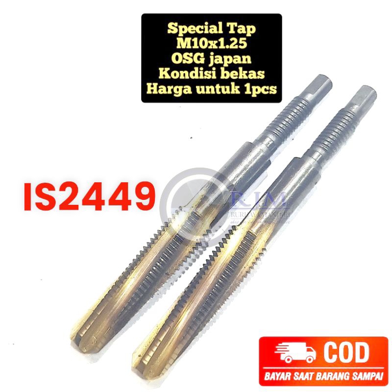 special tap m10x1.25 hss OSG japan untuk baut 14 otomotif bukan mata bor nachi bukan yamawa carbide