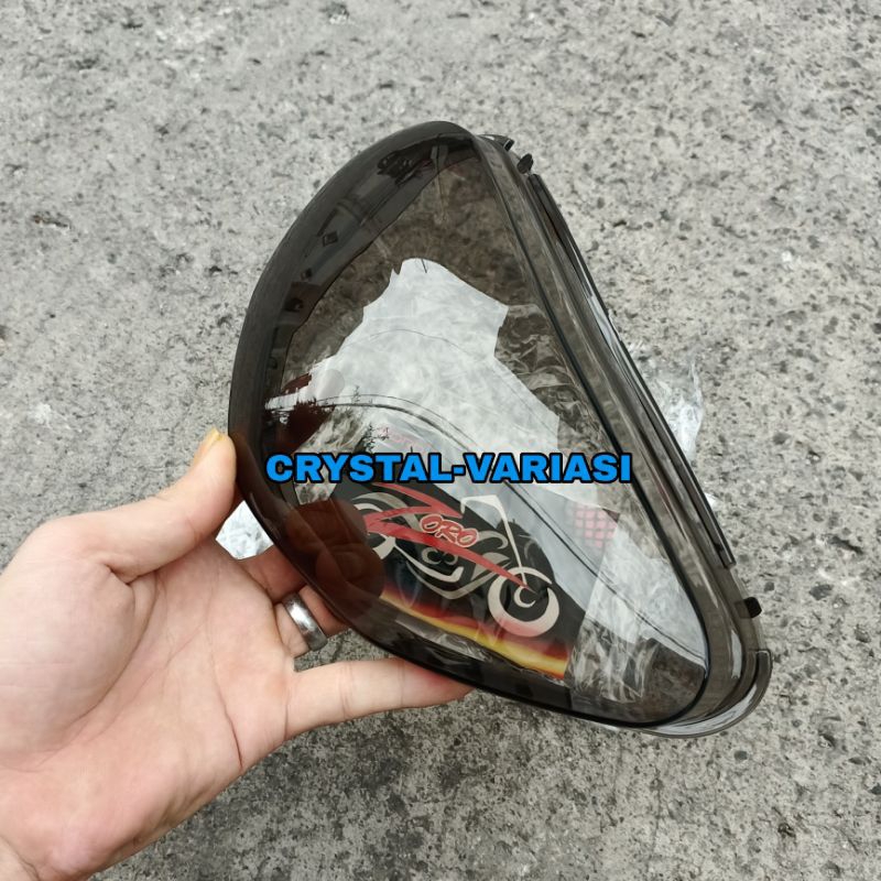 Cover Mika Kaca Lampu Refektor Depan Smoke Mio Sporty/Mika Lampu Depan Smoke Mio Sporty/Mika Cover L
