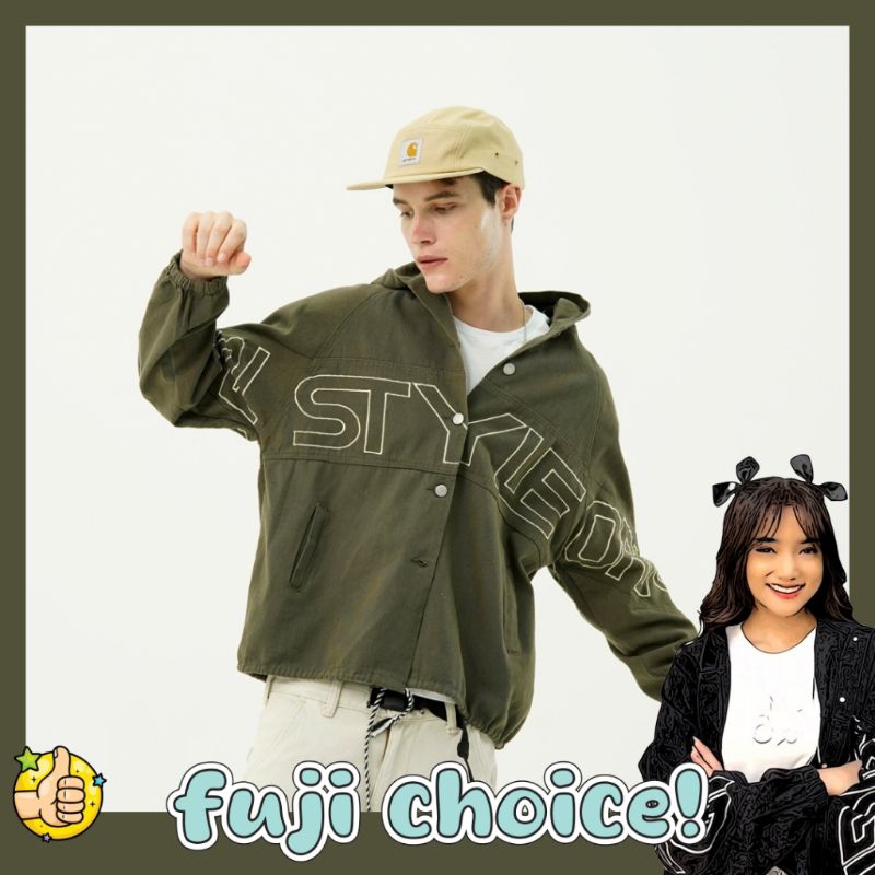 Jaket jeans original style hijau 2205 - denim jacket produk asli Amr