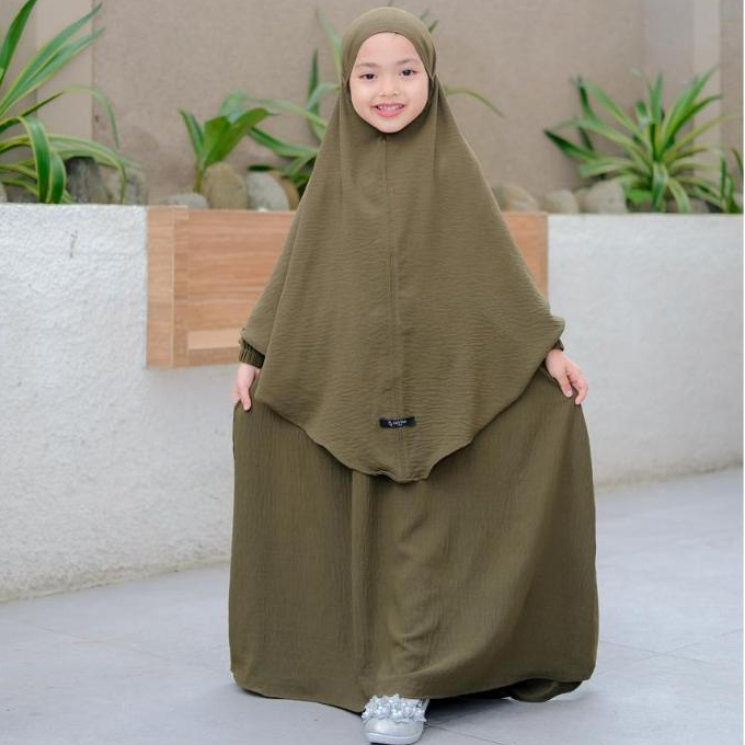 Amori kids - Gamis Anak  Perempuan Syar’i Free Cadar Inara Set