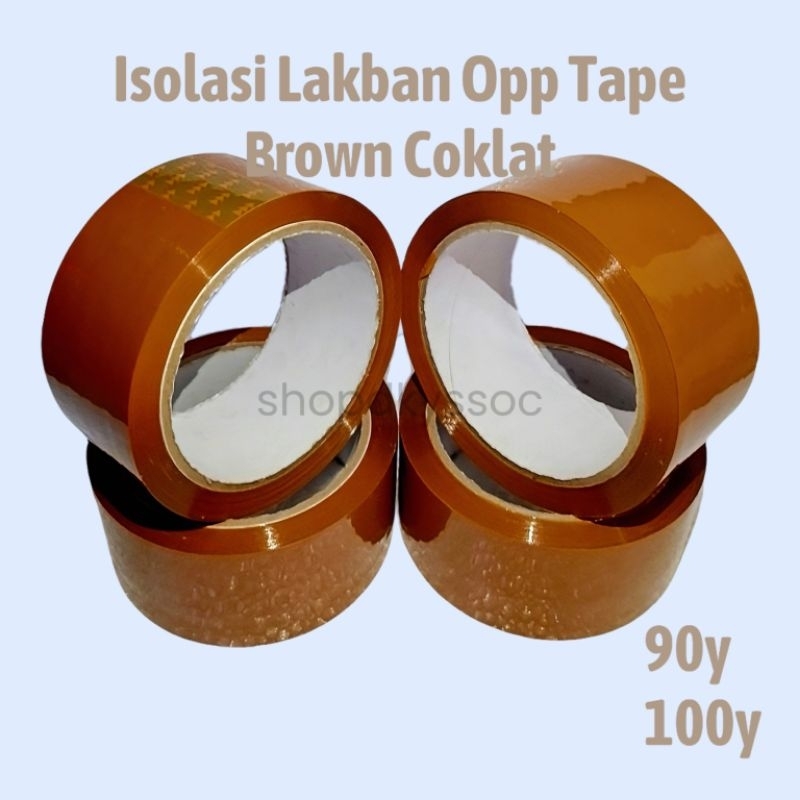 

Isolasi Lakban Opp Tape Brown Coklat 2inch Solasi Solatip 45mmx90yard 45mmx100yard Termurah