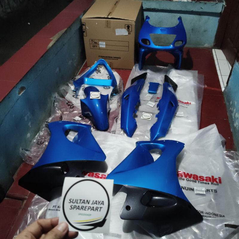 FULL COVER BODY SET KAWASAKI NINJA RR OLD ZX BLUE BIRU G6 ORI KGP