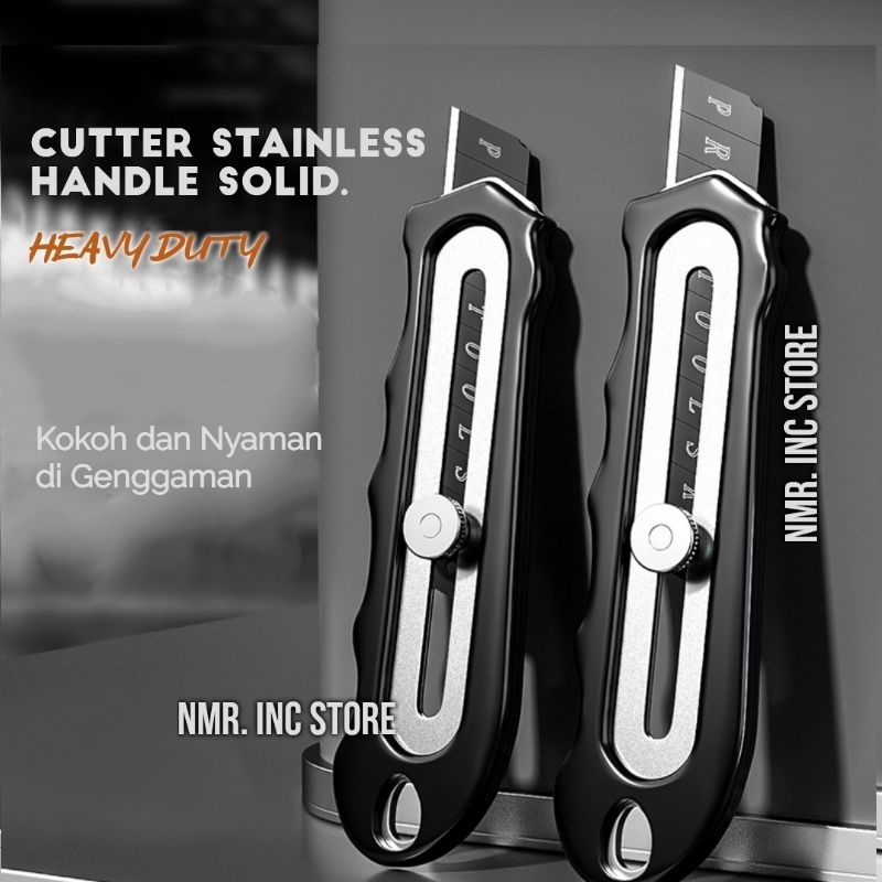 

Pisau Cutter Stainless Heavy Duty Hardened Plastic Handle, Besar 18mm L-150.
