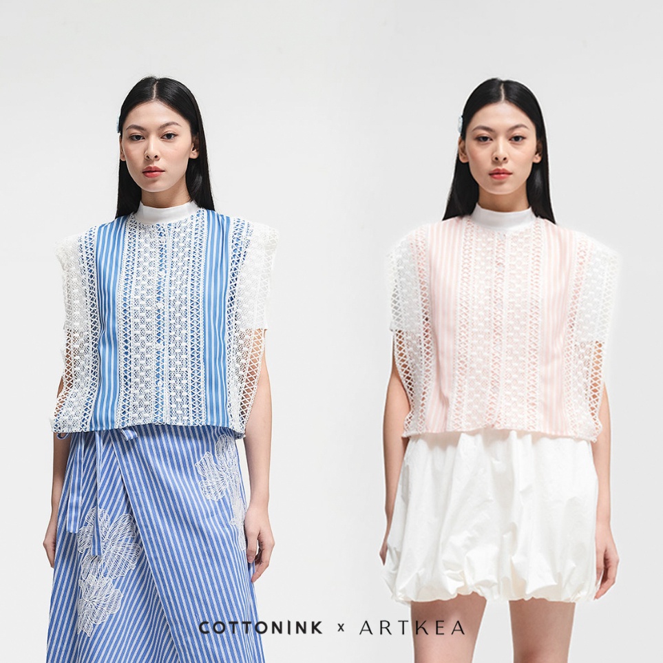 KODE X9R COTTONINK x Artkea  Outerwear Vest Wanita Lace Nerida