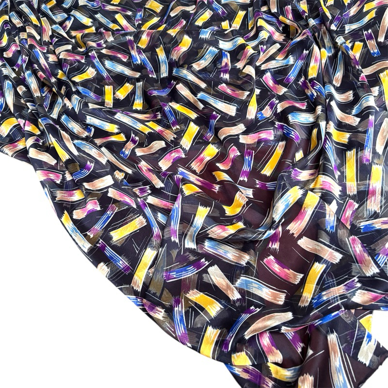 kain Sifon sutra premium - kain sifon motif bunga kecil - kain ceruty motif bunga premium - kain bah