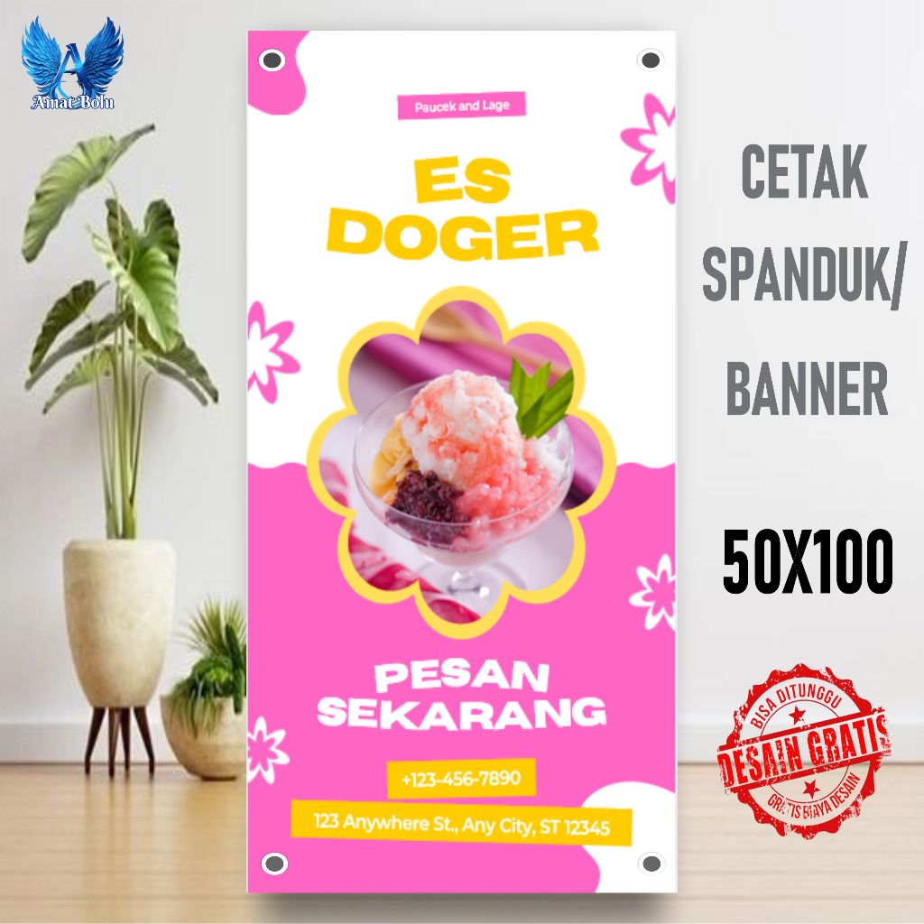 Cetak Banner Cetak Spanduk Es Dawet Costom Desain