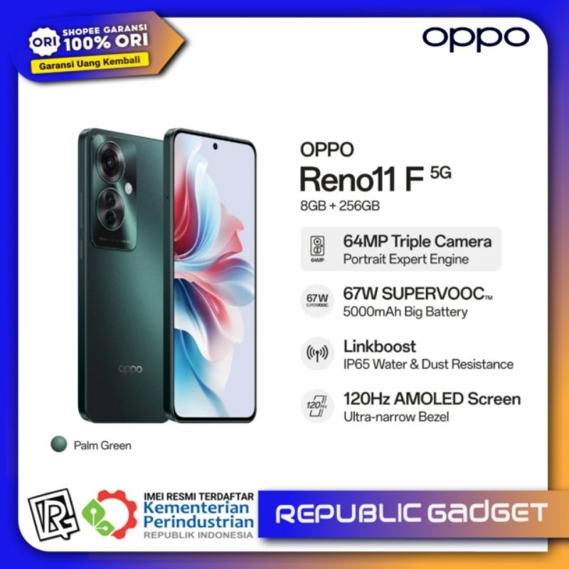 OPPO RENO11 F 5G RAM8/256GB 100% Original & Bergarasni Resmi Di Seluruh Service Center Oppo SeIndone