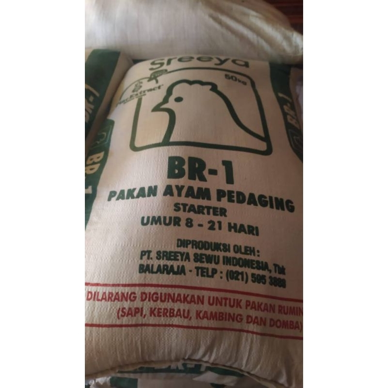 50kg Pakan Anak Ayam Bebek Puyuh Sreeya BR1 Starter