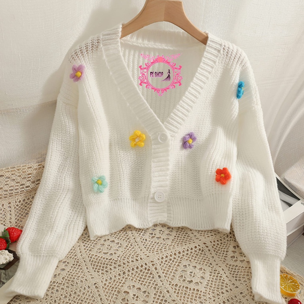 Dear FX SHOP CARDI  CARDIGAN FLOW KOREA PREMIUM BUNGA 3D  Timbul