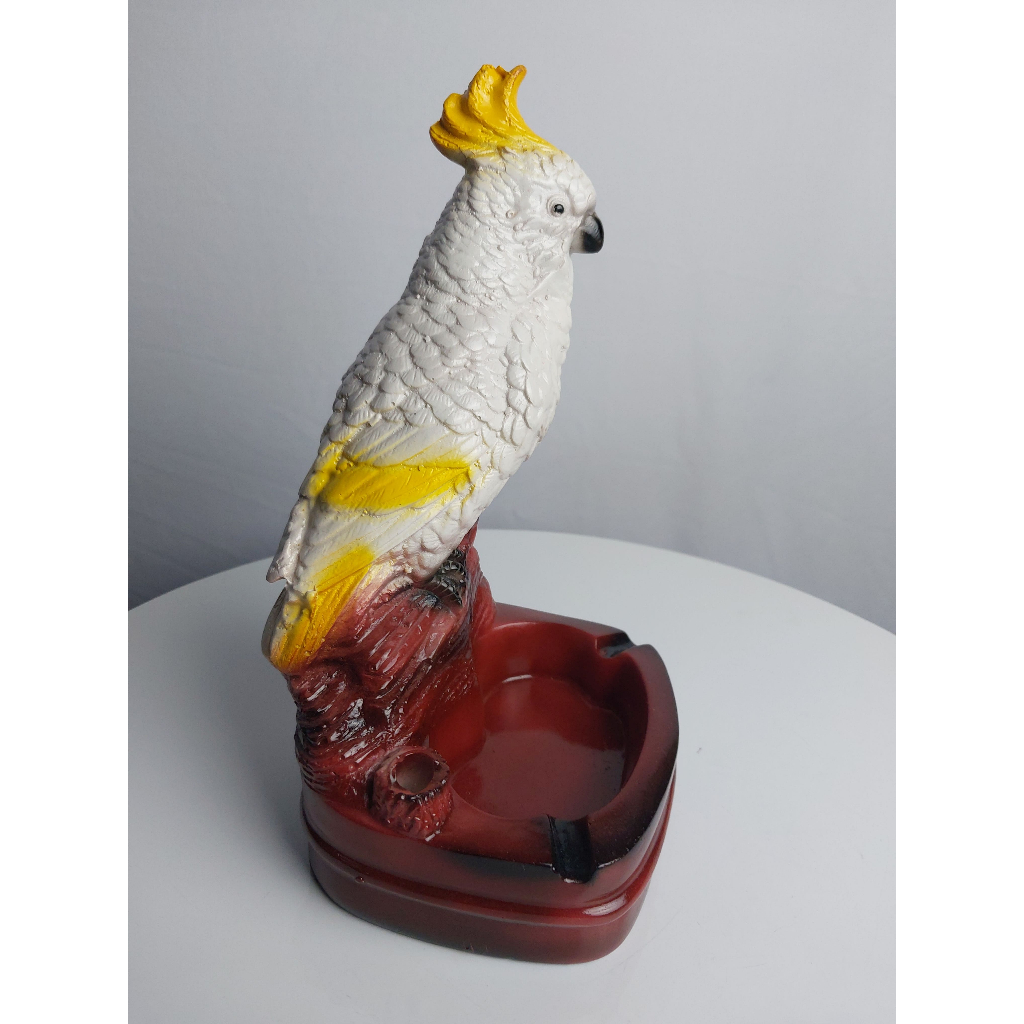 Asbak aesthetic unik burung kakatua putih