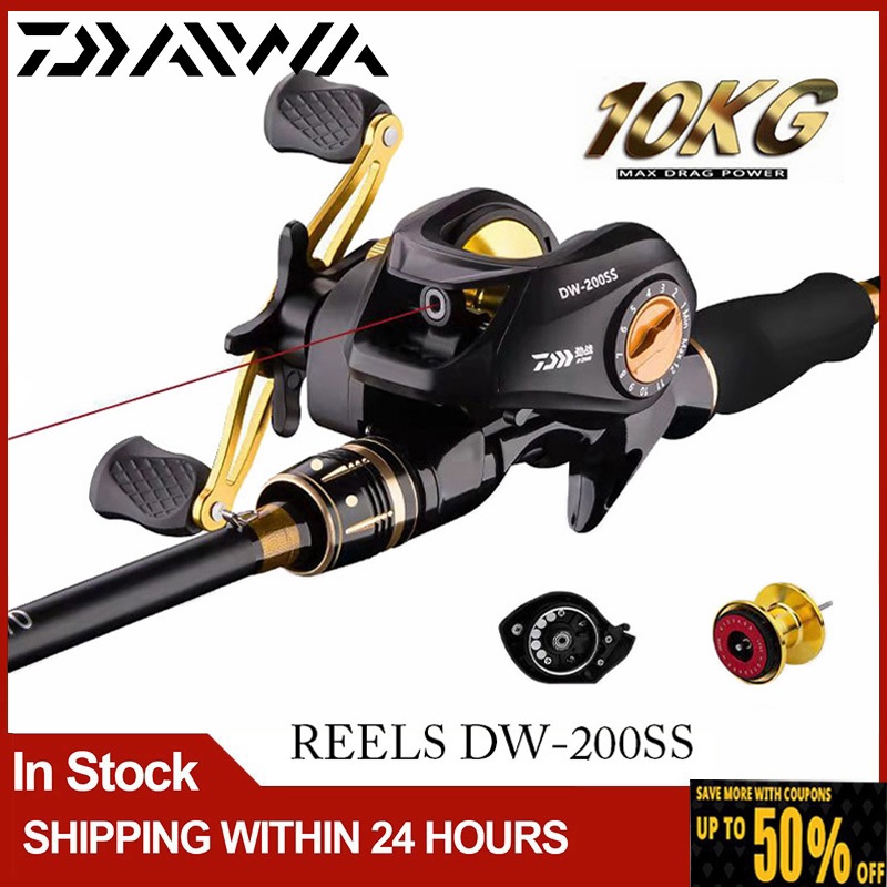 DAIWA Fishing Reel Set Pancing BC Reel 7.2: 1 Gulungan Pancing Logam Max Drag 10kg reel pancing bait