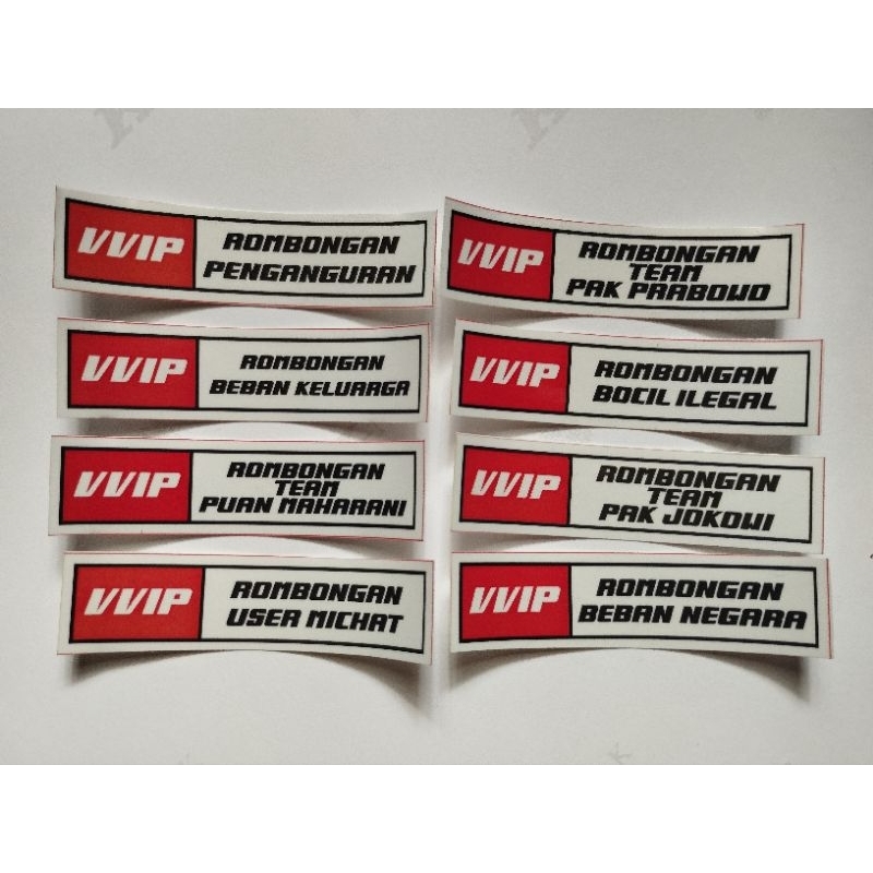 

Stiker VVIP baner basuri anti air vinil glosy