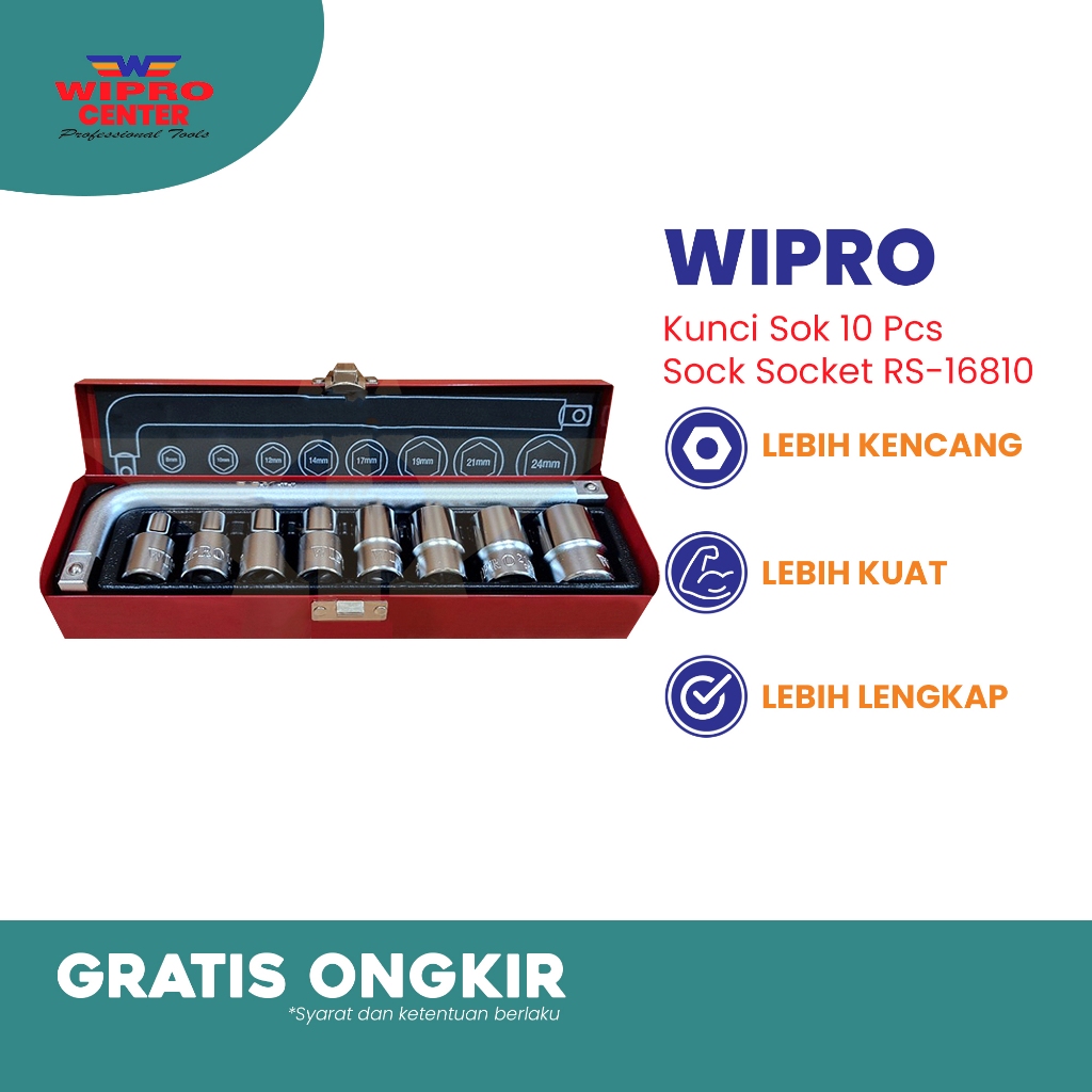 Kunci Sok L set WIPRO 10pcs RS-16810 - 6PT