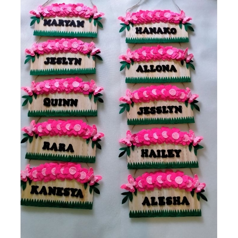 hiasan pintu nama// prakarya//hiasan dinding nama flanel