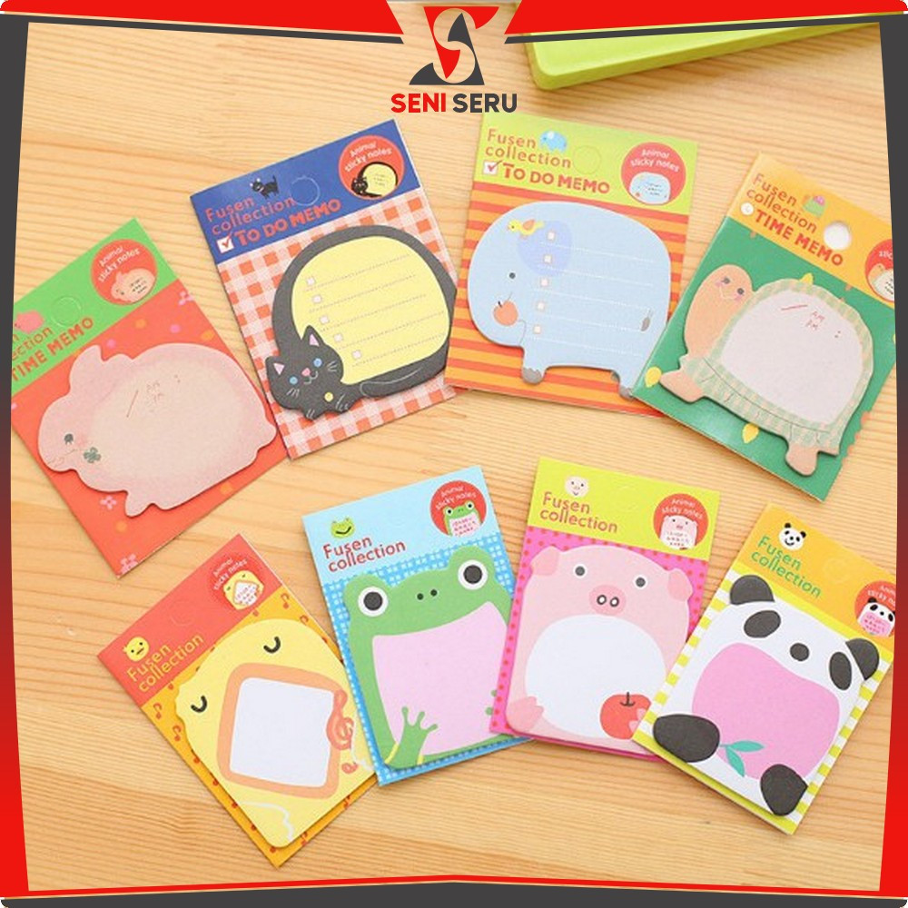 

Catatan Memo Note Karakter Animal Lucu Unik Sticky Notes Motif Binatang Tempelan Kertas Seni Seru A3