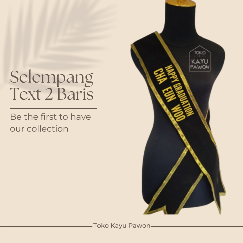 SELEMPANG WISUDA CUSTOM 2 BARIS BORDIR