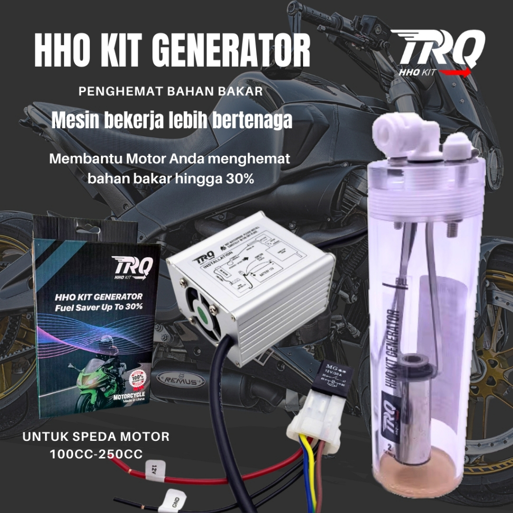 HHO Generator Penghemat BBM Sepeda Motor TRQ HHO 12V Generator PWM Controller