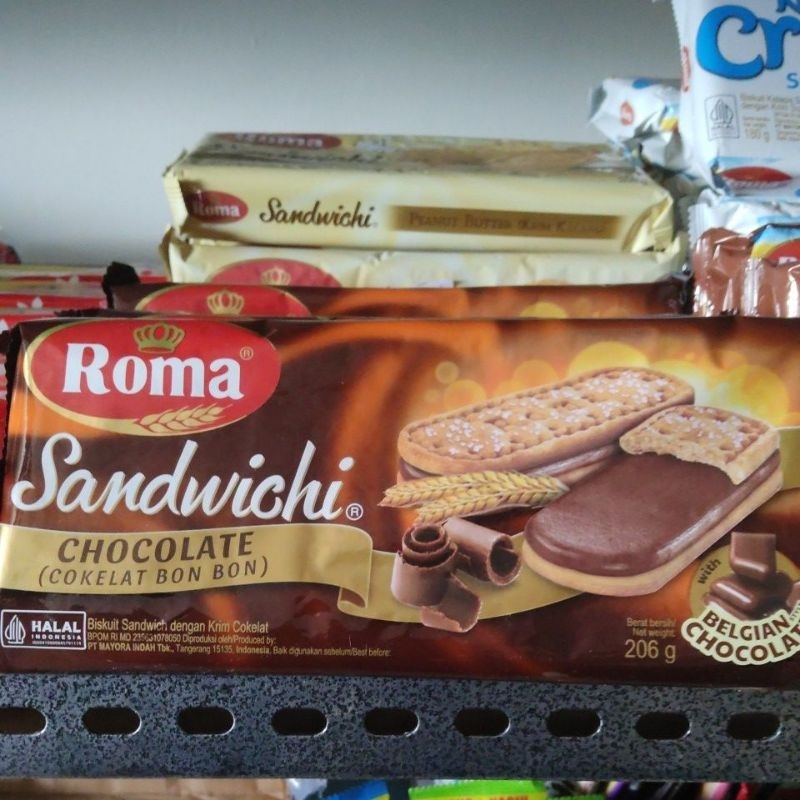 

Roma Sandwichi Chocolate (Cokelat Bon Bon) dan Peanut Butter (Krim Kacang)