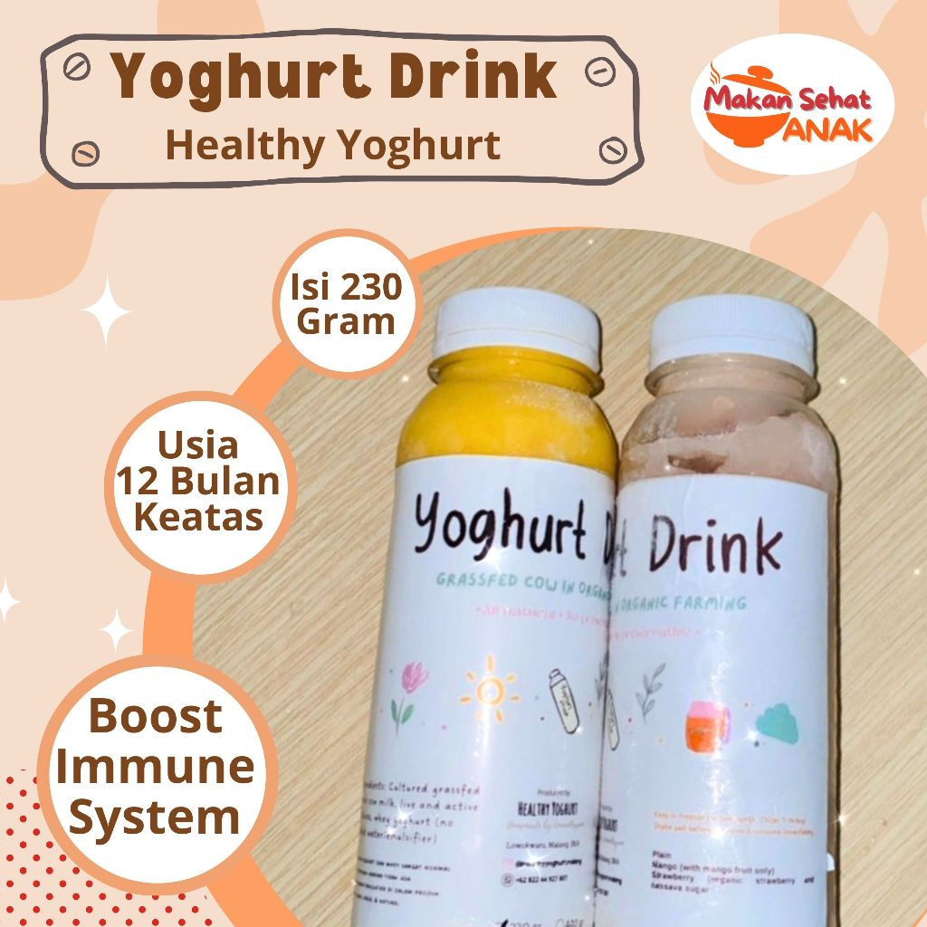 

Healthy Yoghurt Drink Grassfed Cow In Organic Farming MPASI 12 Bulan Keatas By Makan Sehat Anak