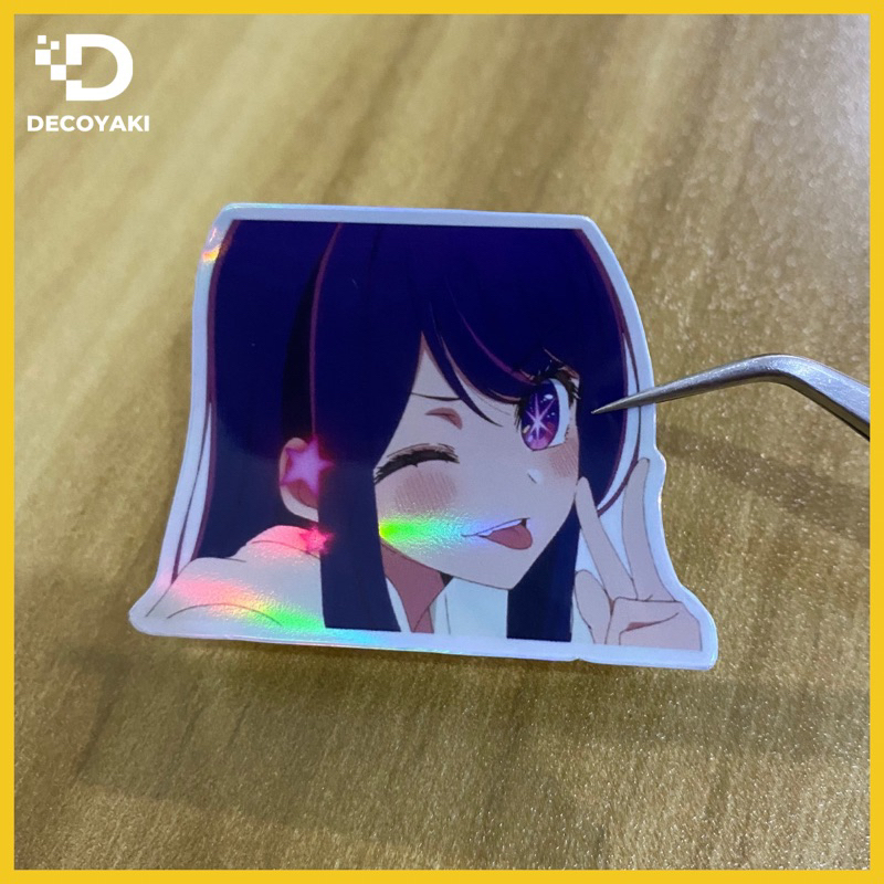 

Sticker Hologram Anime Oshi no Ko, Sticker Hologram Hoshino AI Oshi No ko
