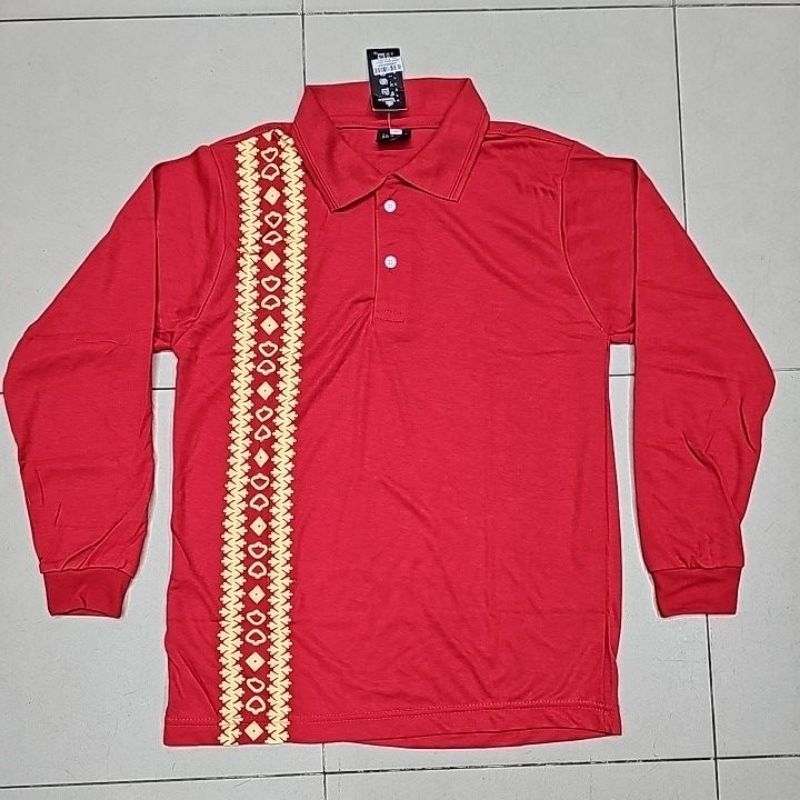 KAOS OLAHRAGA / BAJU SERAGAM OLAHRAGA JASON MERAH BATIK BAHAN KATUN PANJANG