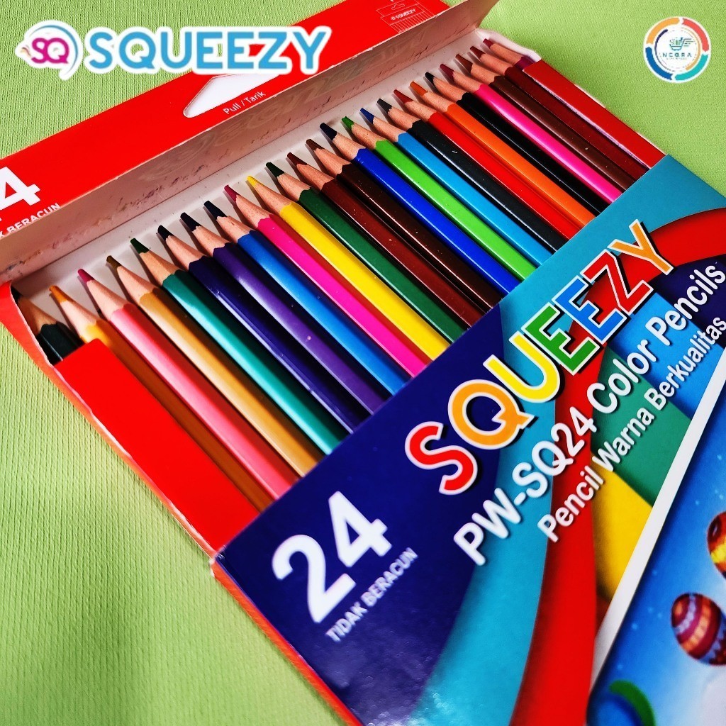 

Squeezy Pensil Warna Panjang Color Pencil PW SQ-24 | @1Set=24W