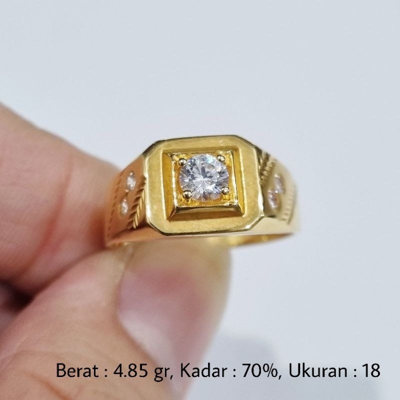 Cincin Pria Emas 16K Ukuran 18 - PJ / 4.85 gr