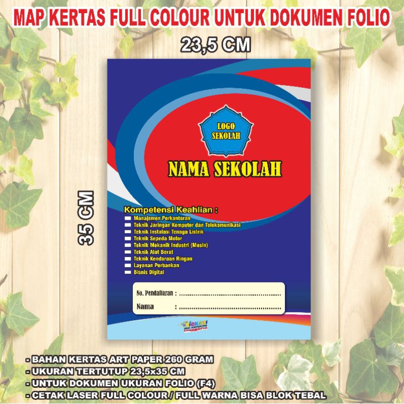 

Map Custom Full colour+ laminasi F4 ( folio) minimal order 500 pcs