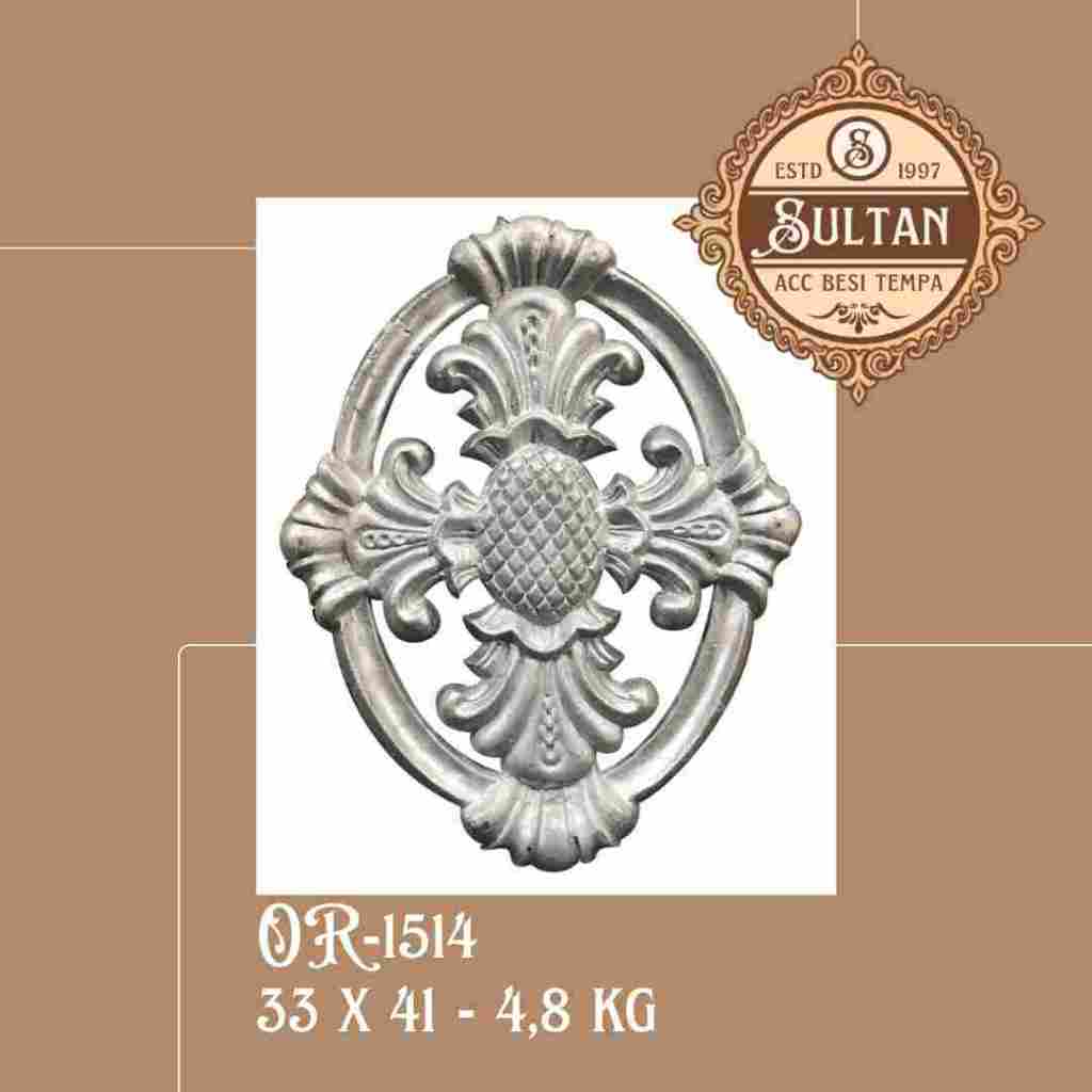 Sultan Besi Tempa / OR-1514 / Ornamen Daun Besi Tempa / Ornamen Pagar Besi Klasik / Aksesoris Besi T