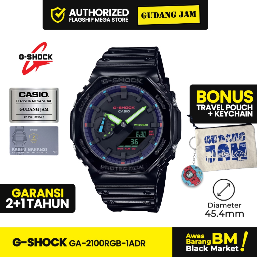 Jam Tangan G-Shock GA-2100RGB-1ADR GA-2100RGB GA-2100 GA2100RGB GA 2100RGB