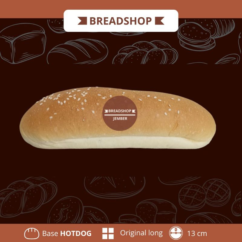 

BREADSHOP ROTI HOTDOG ORIGINAL 13CM | BASE HOTDOG (LONG BURGER) 13CM ORIGINAL