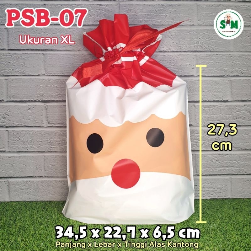 

(5pcs) Plastik Serut Besar Natal lucu Kemasan Kantong Tas Pita Goodiebag Hampers Christmas